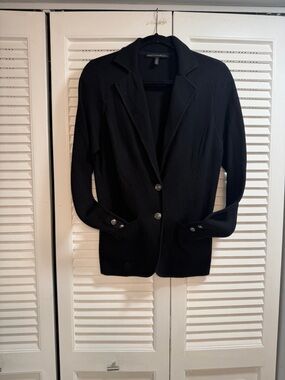 White House Black Market Black Tailored Knit Blazer